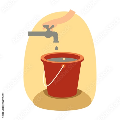 filling water in bucket