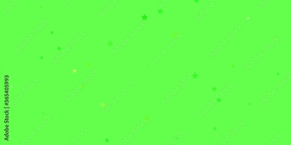 Dark Green vector background with small and big stars. Decorative illustration with stars on abstract template. Best design for your ad, poster, banner.