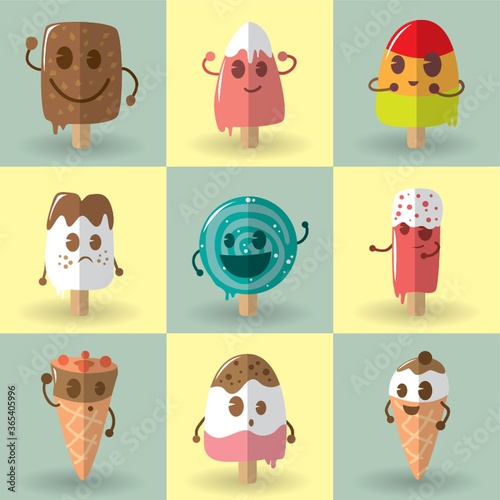 set of ice cream