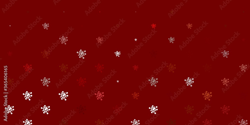 Light Orange vector background with covid-19 symbols.