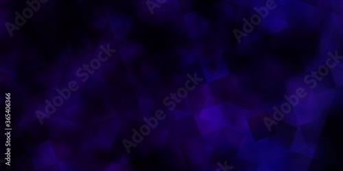 Dark Purple vector background with triangles, cubes.
