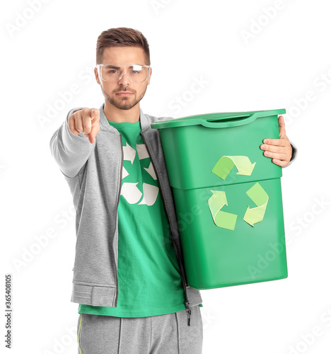Man in t-shirt with recycli...