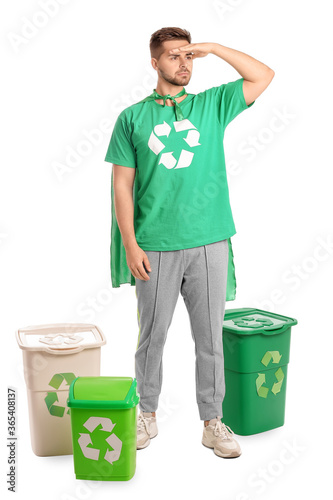 Man dressed as eco superher...