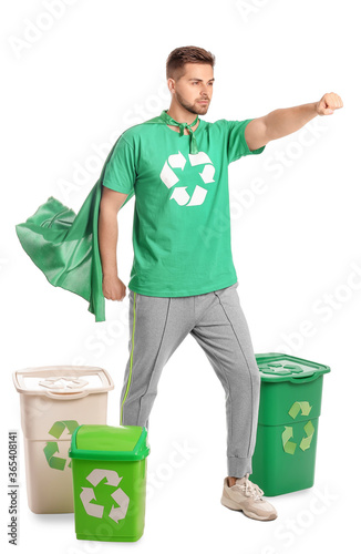 Man dressed as eco superher...