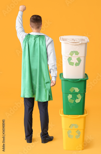Man dressed as eco superher...