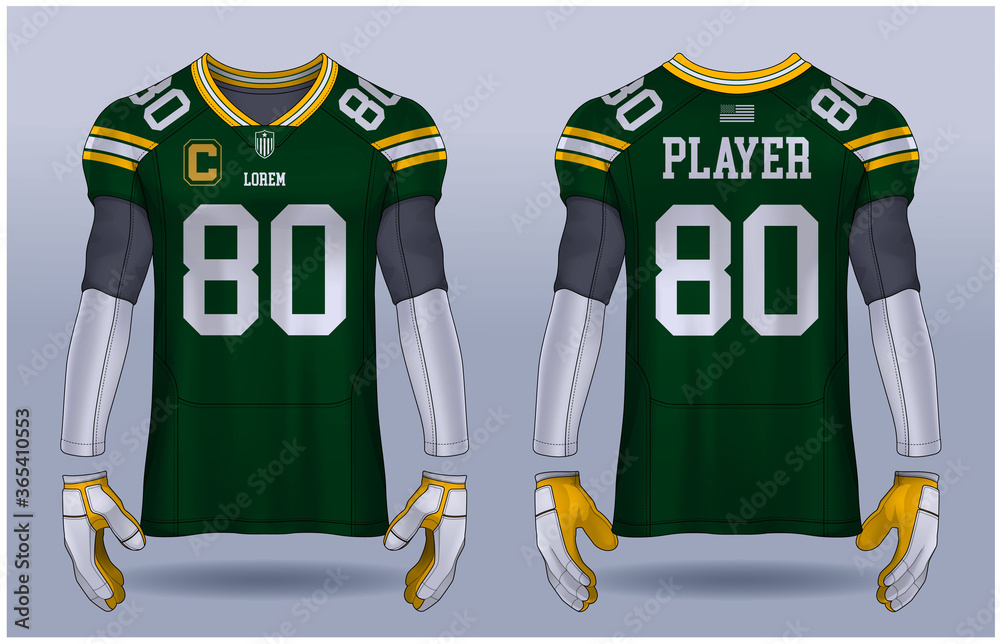 American Football jersey,tshirt sport design template.uniform front