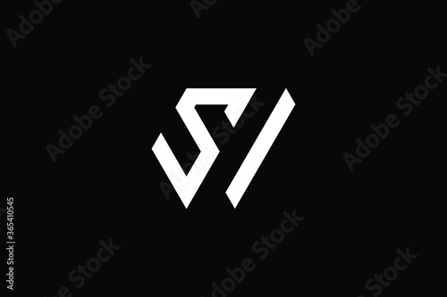 Minimal Innovative Initial SY logo and YS logo. Letter SY YS creative elegant Monogram. Premium Business logo icon. White color on black background