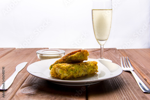 Breaded boiled cabbage roll