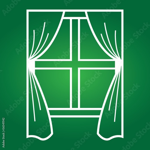 windows with curtains