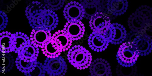 Dark purple vector texture with disease symbols.