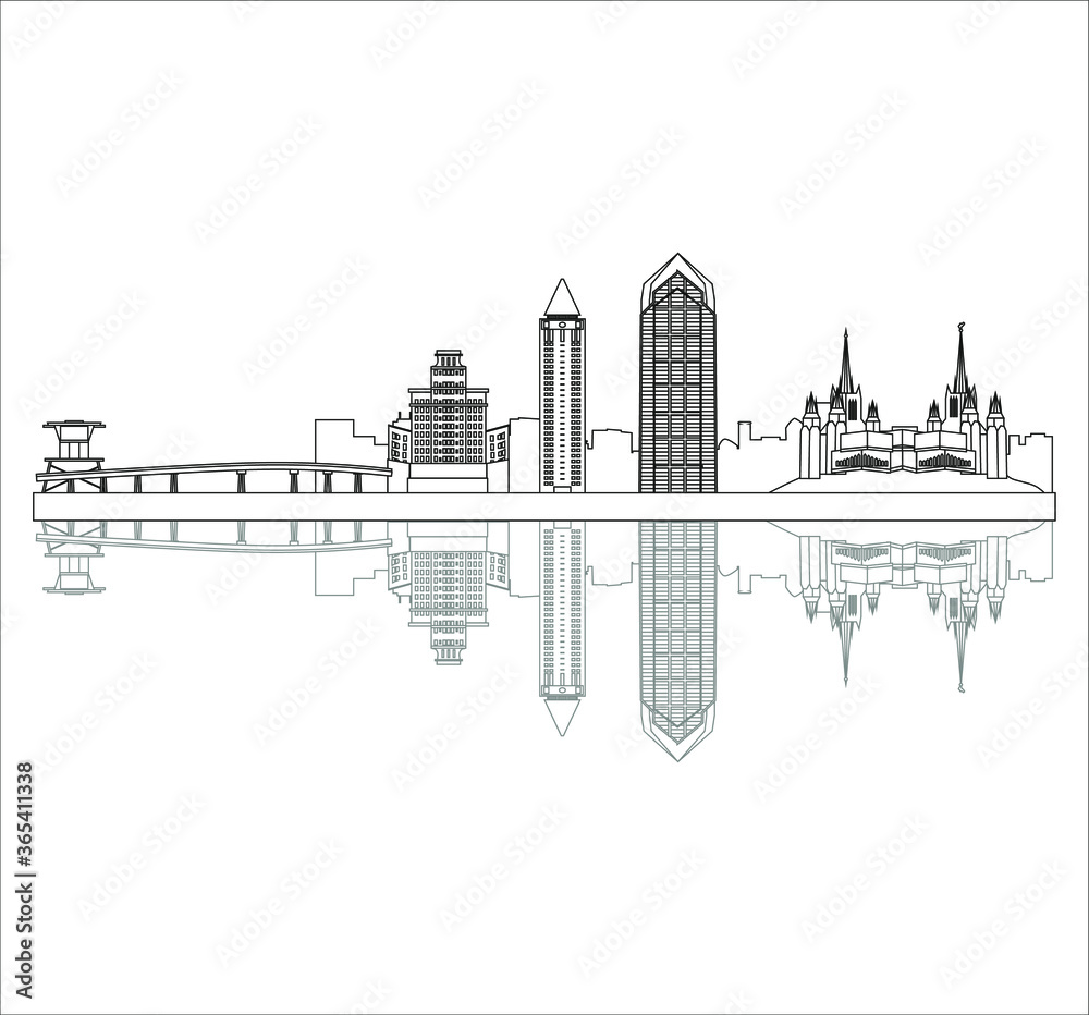 Naklejka premium San Diego, California United States city skyline. illustration for web and mobile design.