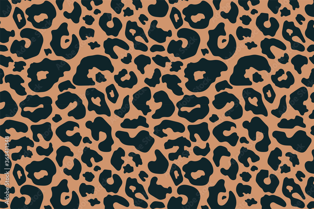 Trendy leopard pattern background. Hand drawn fashionable wild animal