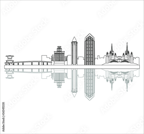 San Diego, California United States city skyline. illustration for web and mobile design.
