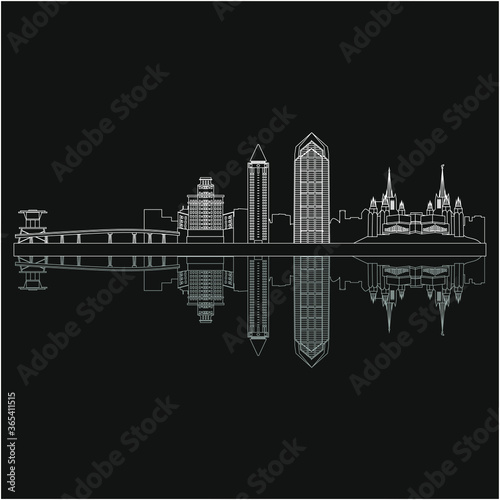 San Diego  California United States city skyline. illustration for web and mobile design.