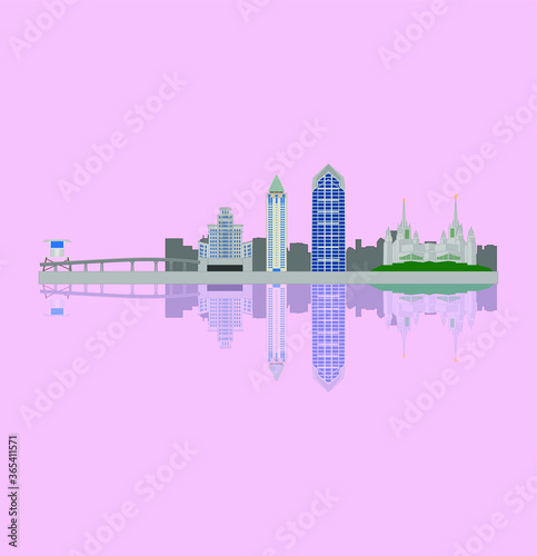 San Diego, California United States city skyline. illustration for web and mobile design.