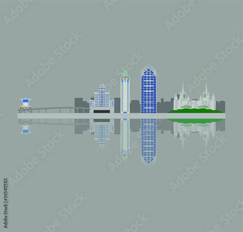 San Diego, California United States city skyline. illustration for web and mobile design.