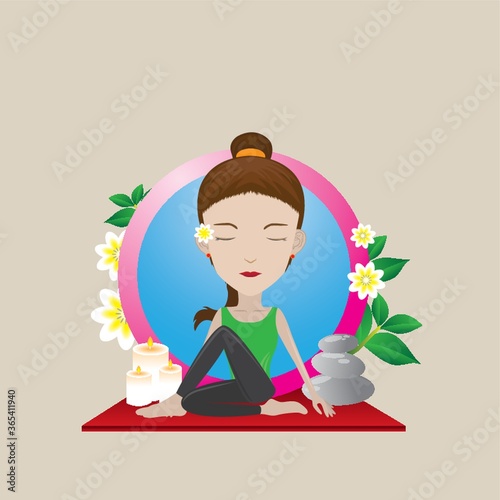 woman practicing yoga
