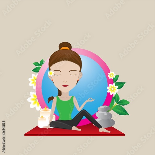 woman practicing yoga
