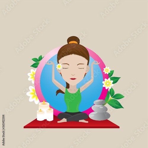 woman practicing yoga in auspicious pose
