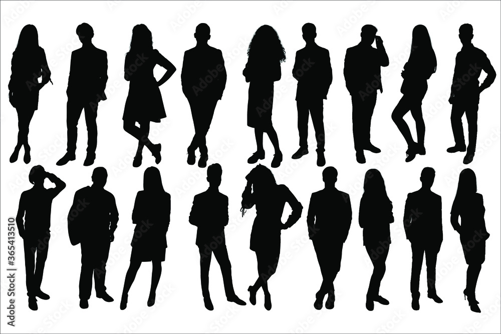 Silhouettes of young people, girls and boys-6 Silhouettes of young people, girls and boys-6
