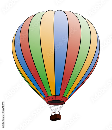 A sketch of the big color hot air balloon.