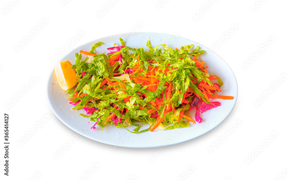 Fresh Salad with fresh lettuce, carrot lemon, beet