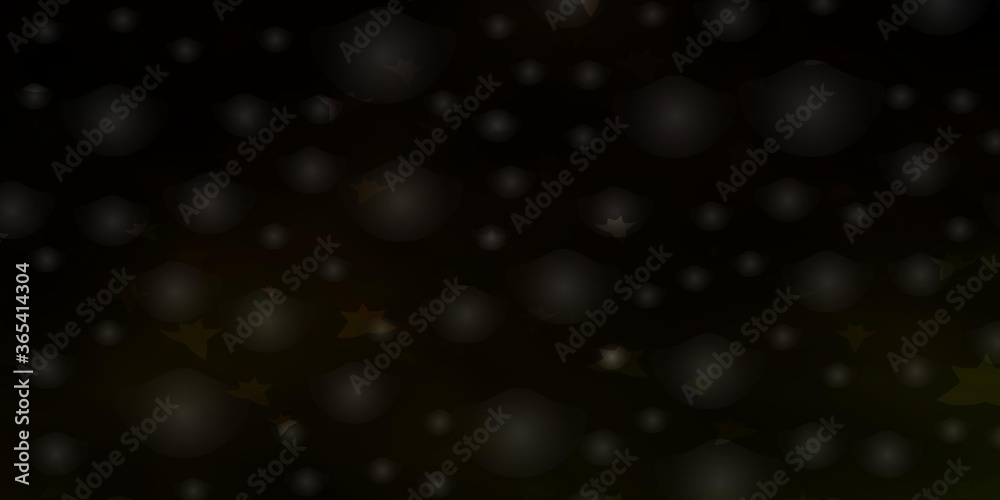 Dark Green, Yellow vector background with colorful stars. Colorful illustration in abstract style with gradient stars. Best design for your ad, poster, banner.