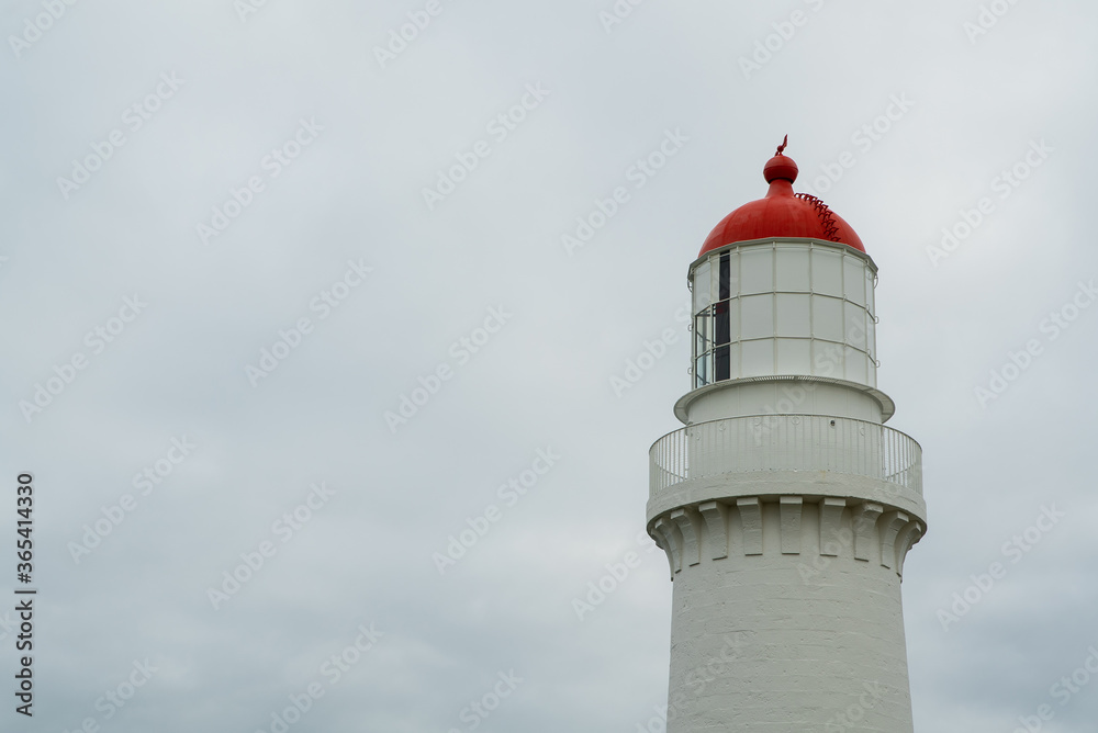 Close up of Cape Schanck lighthouse at Mornington Peninsula in Victoria, Australia