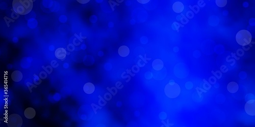 Dark BLUE vector layout with circle shapes. Abstract illustration with colorful spots in nature style. Pattern for websites.