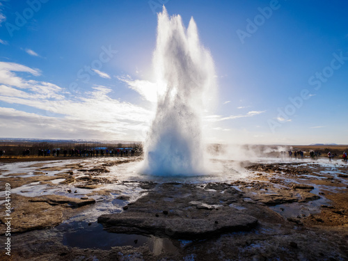 Strokkur geyser, Haukadalur geothermal field, Iceland