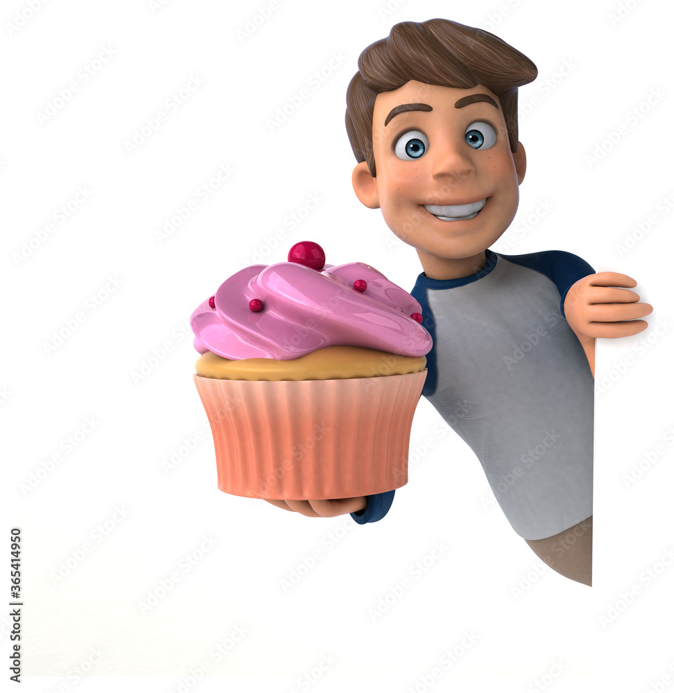 3D cartoon character fun teenager