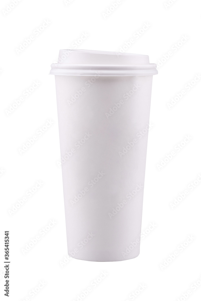 Takeaway white coffee cup isolated on white background. Takeaway white coffee cup isolated on white background.
