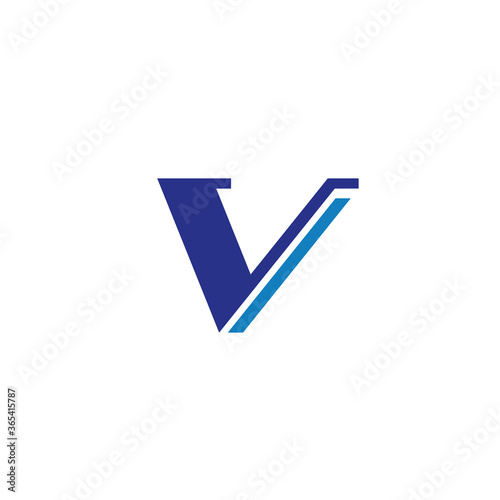 Logo template of modern letter v. Simple flat style. Vector logo template ready for use.