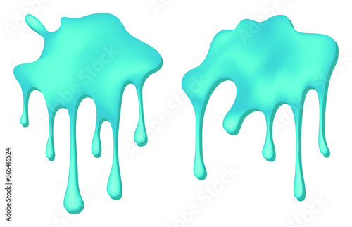 Vector paint dripping splashes.
