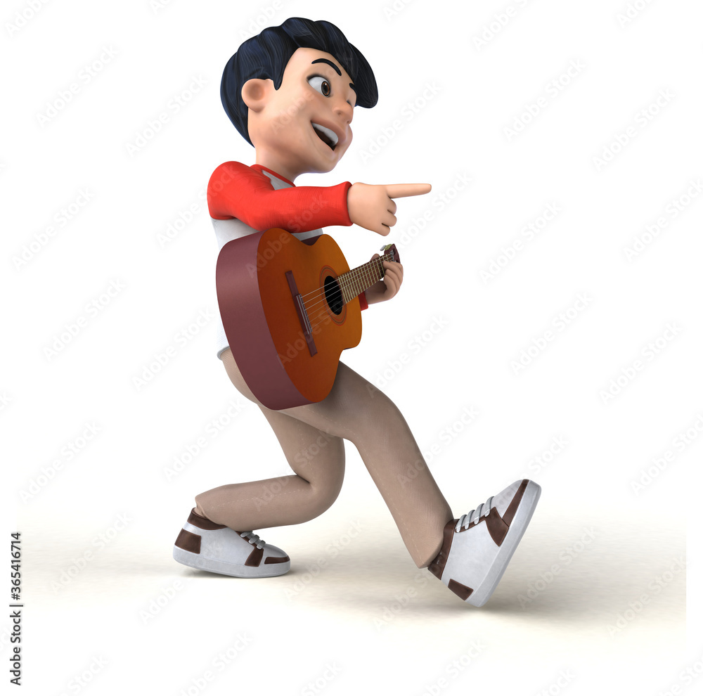 Fun 3D Asian teenager with a manga style