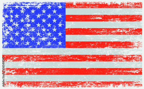 Vector old vintage American flag.