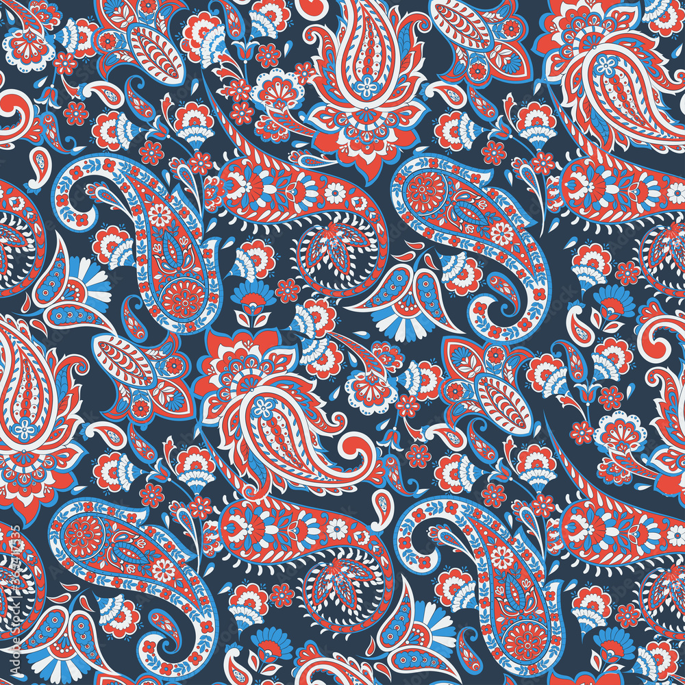 Fototapeta paisley seamless Vector pattern. batik style background