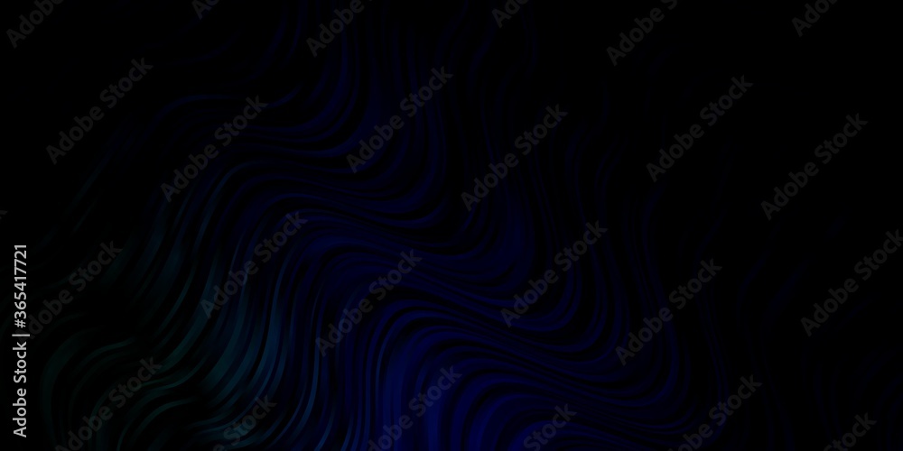 Dark Blue, Green vector template with wry lines. Illustration in abstract style with gradient curved.  Pattern for websites, landing pages.
