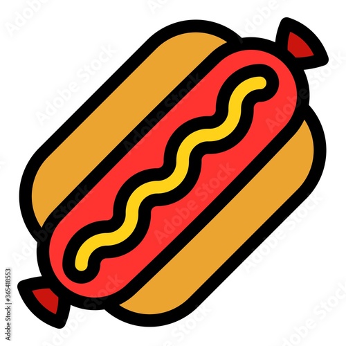American hot dog icon. Outline american hot dog vector icon for web design isolated on white background