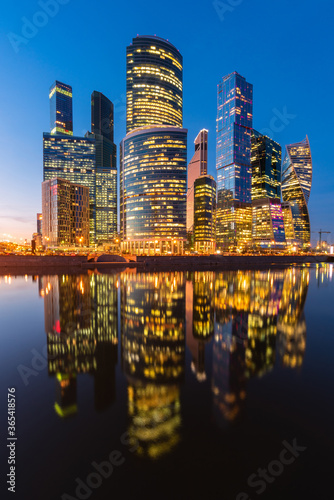 The Moscow International Business Centre (MIBC) during twilight time.it is a commercial modern district in central Moscow, Russia