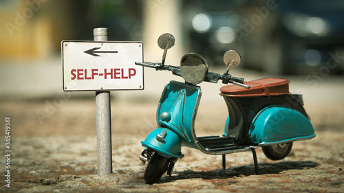 Cuadro en lienzo Street Sign to Self-Help