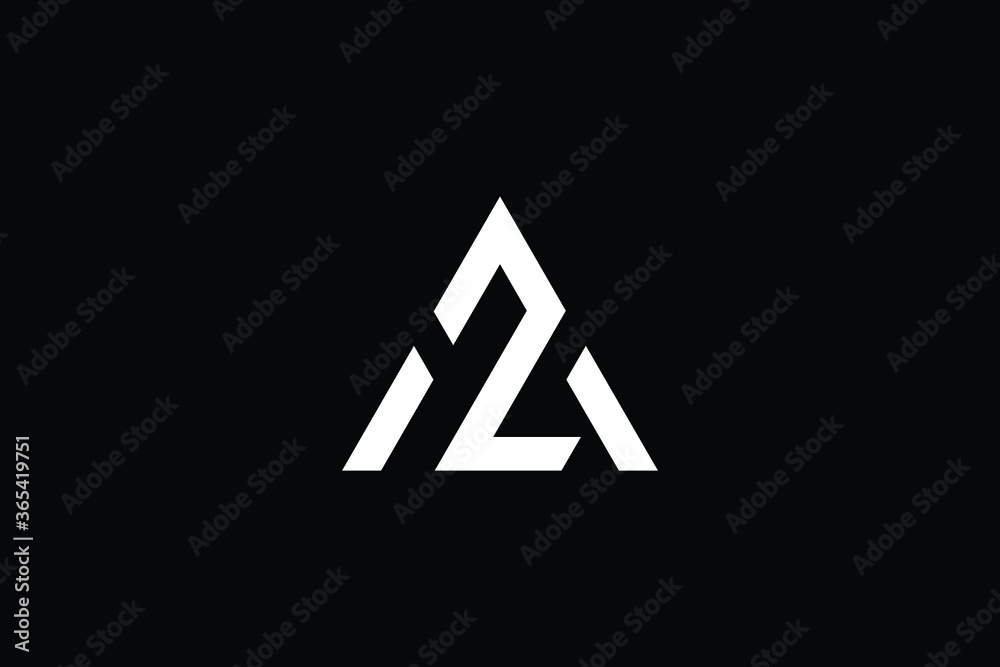 Fototapeta premium Minimal Innovative Initial AZ logo and ZA logo. Letter AZ ZA creative elegant Monogram. Premium Business logo icon. White color on black background