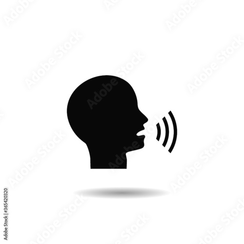 Voice command icon with shadow