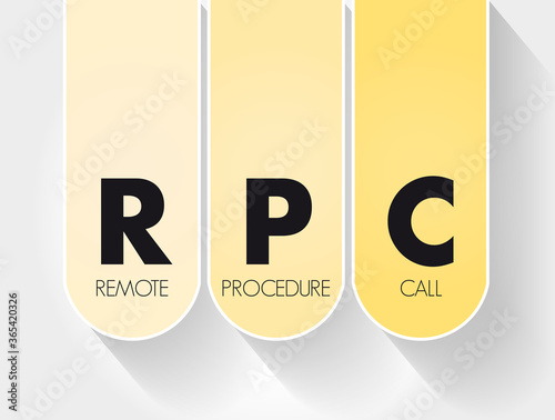 RPC - Remote Procedure Call acronym, technology concept background