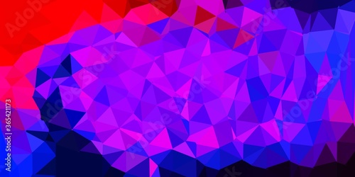 Light blue, red vector gradient polygon design.