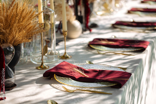 Luxury festive served table banquet catering