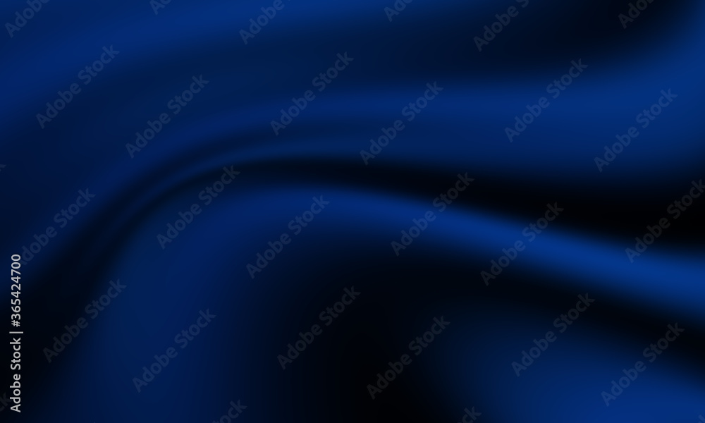 Fototapeta premium Sea Wave Abstract Navy Blue Black Neon Pattern Moon Light Silk Wavy Dark Texture Night Beach Party Background