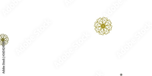 Light Green, Yellow vector doodle pattern with flowers.