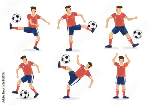 A set of soccer players of six. © UncleFredDesign