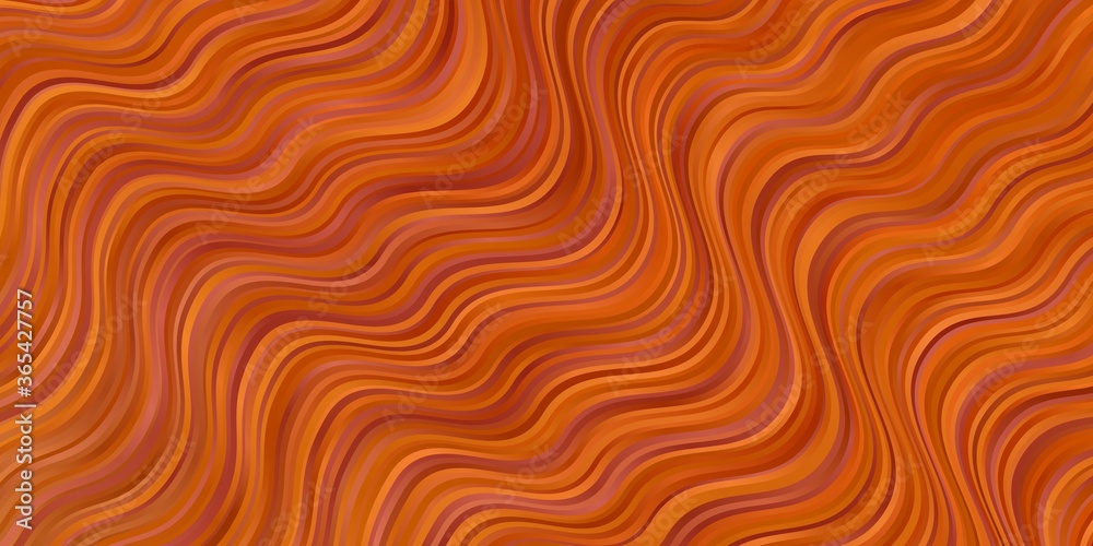 Light Orange vector template with curves. Abstract gradient illustration with wry lines. Pattern for booklets, leaflets.
